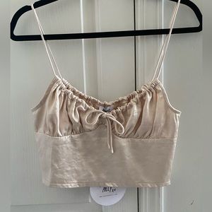 Princess Polly Estelle Crop Top Champagne
